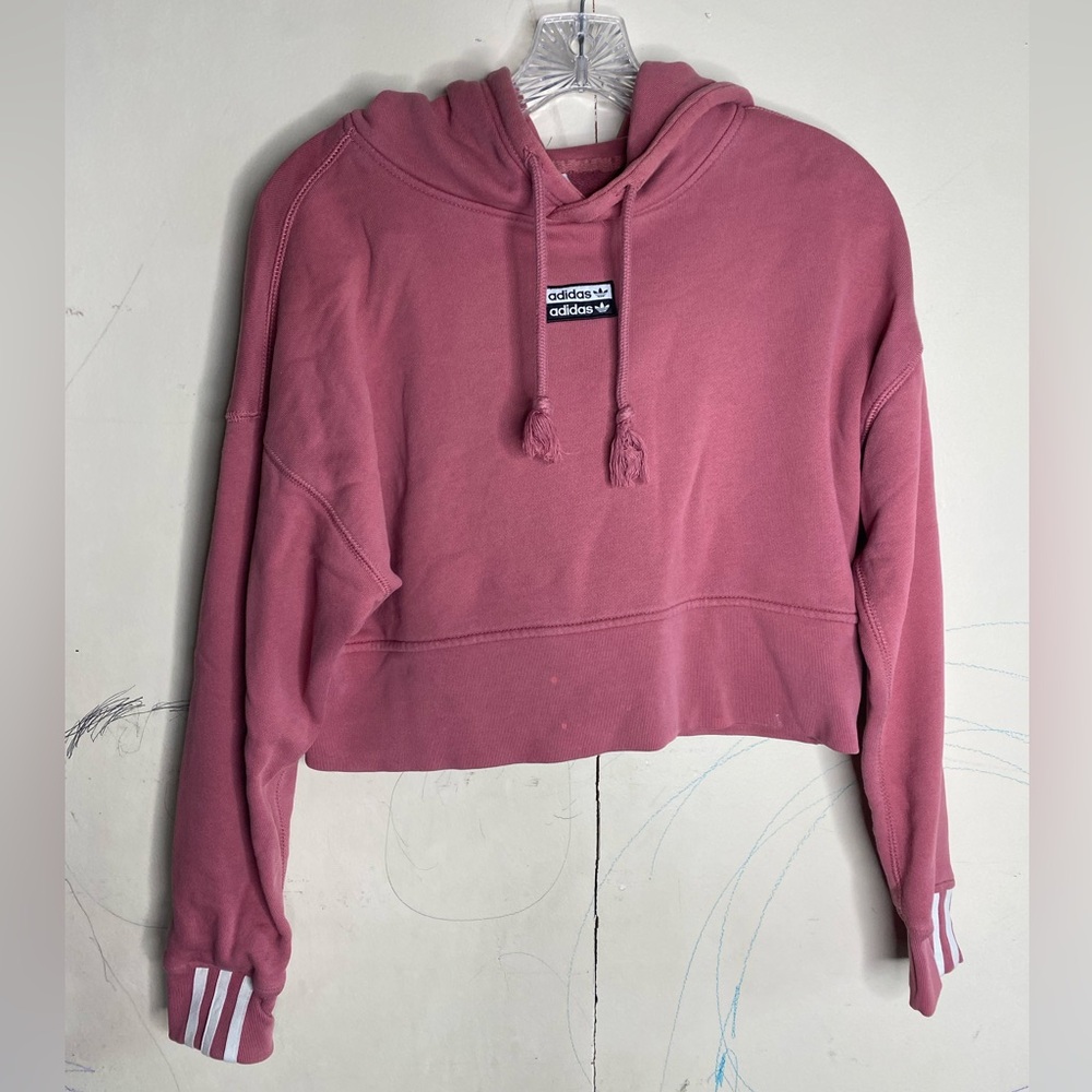 Adidas Dusty Rose Cropped Hoodie